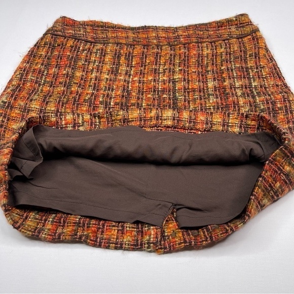 Outback Red Skirt Tweed Orange Plaid Schoolgirl Library Academia Fall Office - Picture 4 of 12